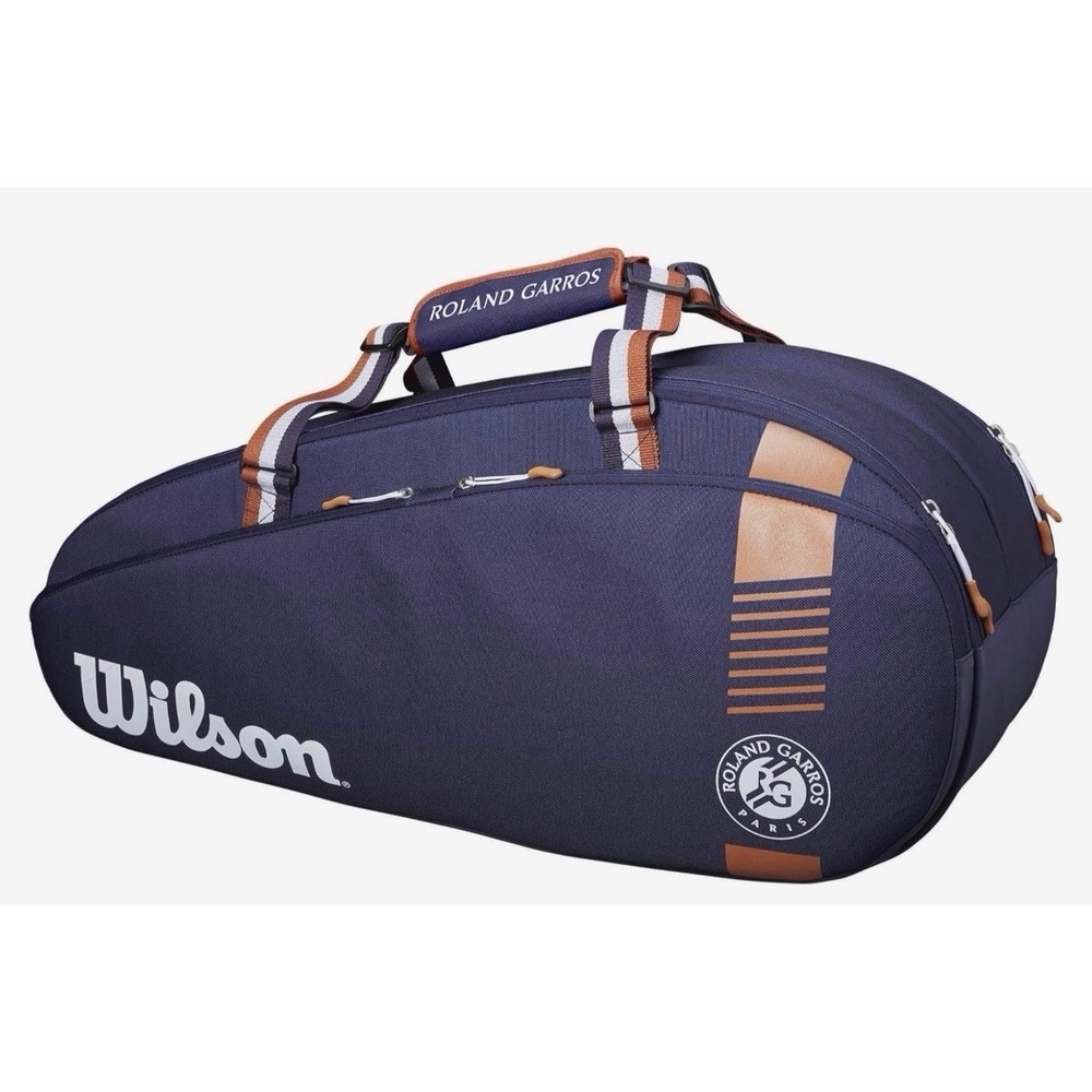 New Wilson Roland-Garros Team tennis bag navy blue design/orange accents